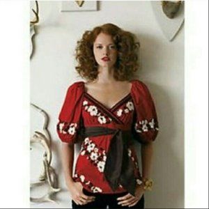 Anthropologie NWT Lilthe Snowshoe Blouse Sz 4